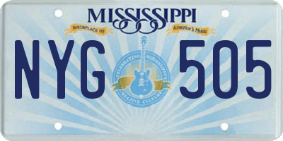 MS license plate NYG505