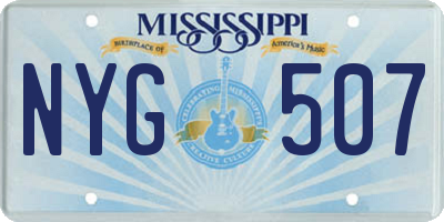 MS license plate NYG507