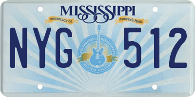 MS license plate NYG512