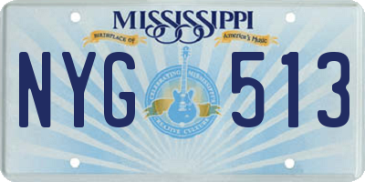 MS license plate NYG513