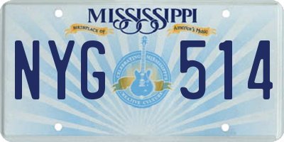 MS license plate NYG514