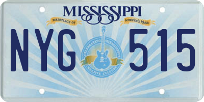 MS license plate NYG515