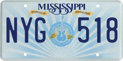 MS license plate NYG518