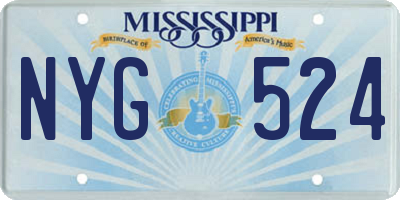 MS license plate NYG524