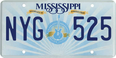 MS license plate NYG525