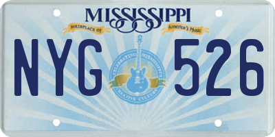 MS license plate NYG526