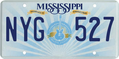 MS license plate NYG527