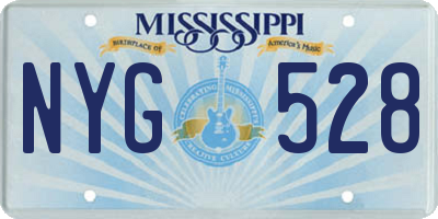 MS license plate NYG528