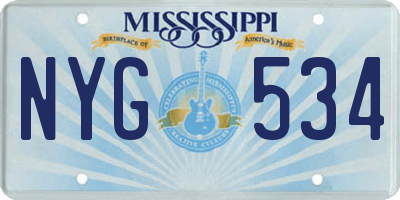 MS license plate NYG534