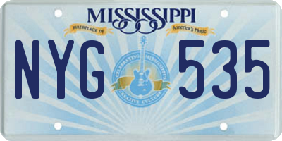 MS license plate NYG535