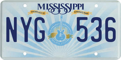 MS license plate NYG536