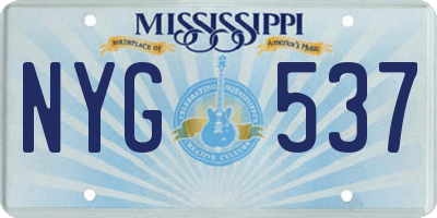 MS license plate NYG537