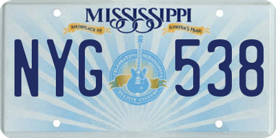 MS license plate NYG538