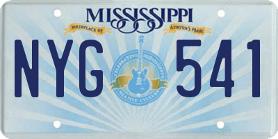 MS license plate NYG541