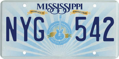 MS license plate NYG542