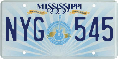MS license plate NYG545