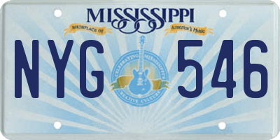 MS license plate NYG546