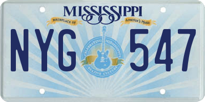 MS license plate NYG547