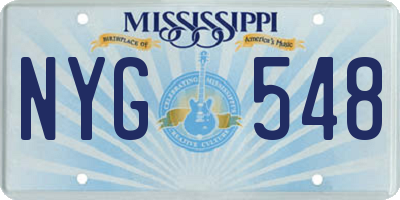 MS license plate NYG548