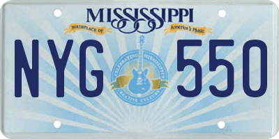 MS license plate NYG550