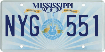 MS license plate NYG551