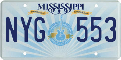 MS license plate NYG553