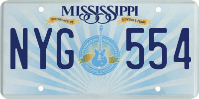 MS license plate NYG554