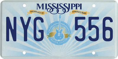 MS license plate NYG556