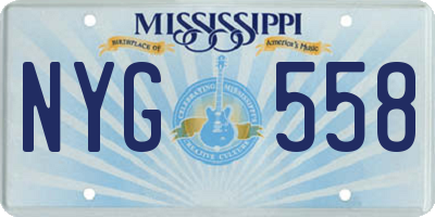 MS license plate NYG558
