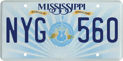 MS license plate NYG560