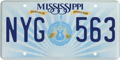 MS license plate NYG563