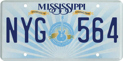 MS license plate NYG564