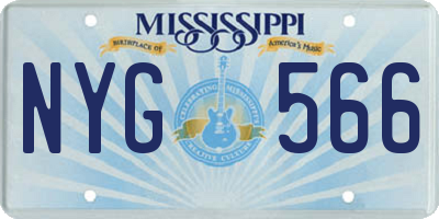 MS license plate NYG566