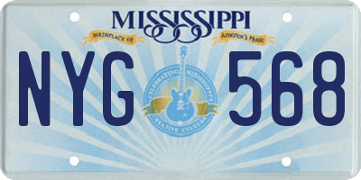MS license plate NYG568
