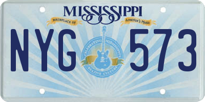 MS license plate NYG573