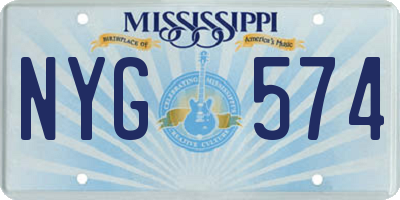 MS license plate NYG574
