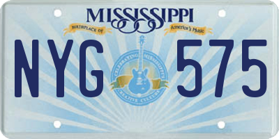 MS license plate NYG575