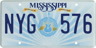 MS license plate NYG576
