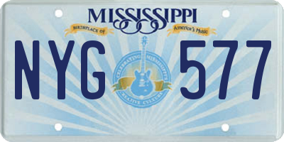 MS license plate NYG577