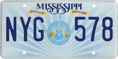 MS license plate NYG578