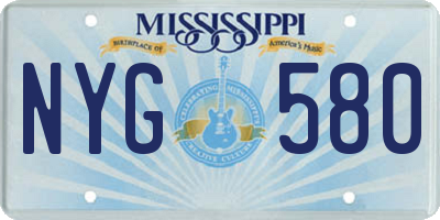 MS license plate NYG580