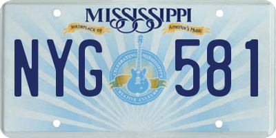 MS license plate NYG581