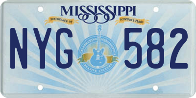 MS license plate NYG582