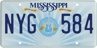 MS license plate NYG584