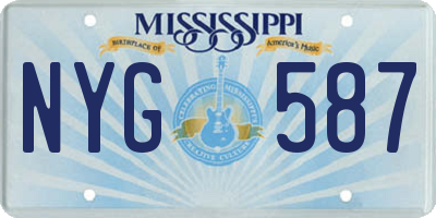 MS license plate NYG587