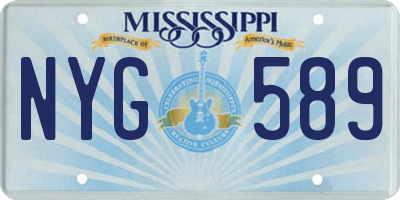MS license plate NYG589
