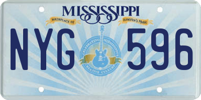 MS license plate NYG596