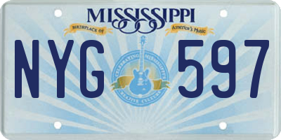 MS license plate NYG597