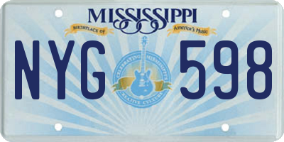 MS license plate NYG598
