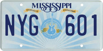 MS license plate NYG601